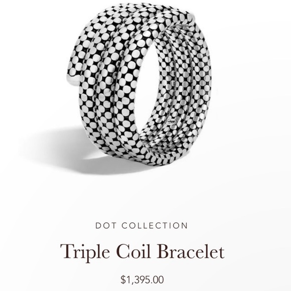 John Hardy Jewelry - John Hardy Sterling Silver Flexible Coil Dot Cuff Bracelet
